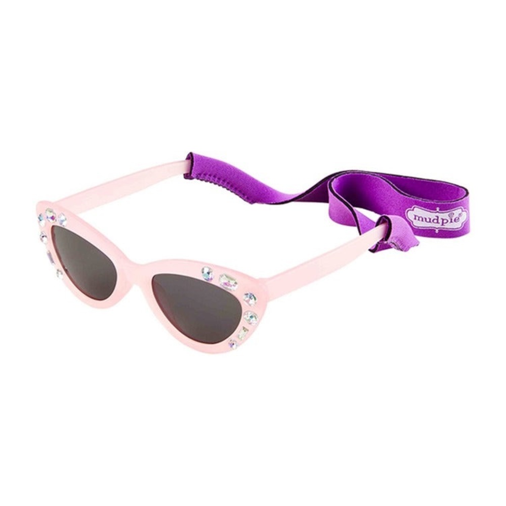 Mud Pie Light Pink Cat Eye Sunglasses with Strap Age 2-5